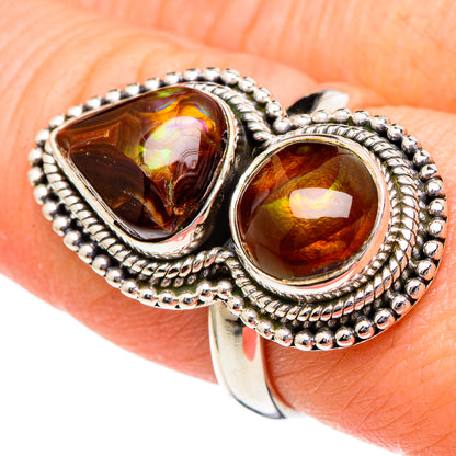 Mexican Fire Agate Rings handcrafted by Ana Silver Co - RING96685