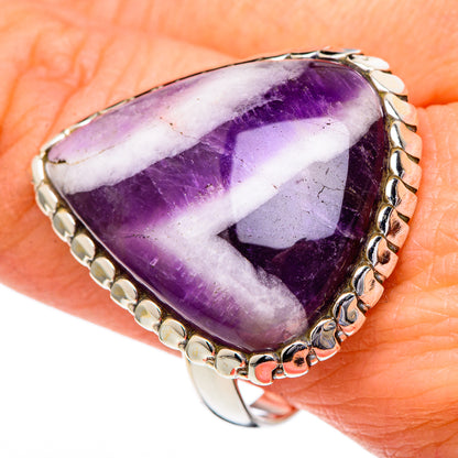 Chevron Amethyst Rings handcrafted by Ana Silver Co - RING96717