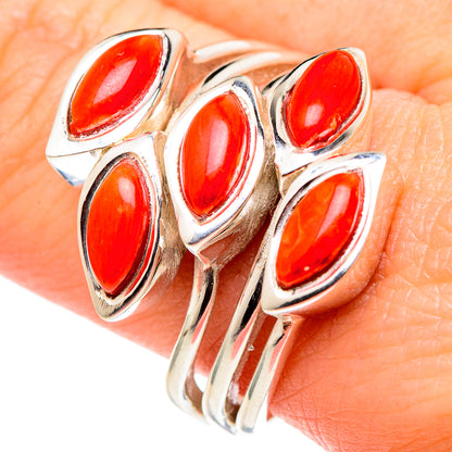 Mediterranean Red Coral Rings handcrafted by Ana Silver Co - RING96737