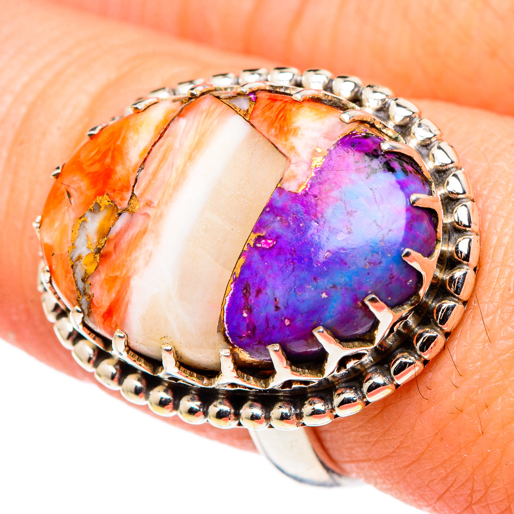Spiny Oyster Turquoise Rings handcrafted by Ana Silver Co - RING96749