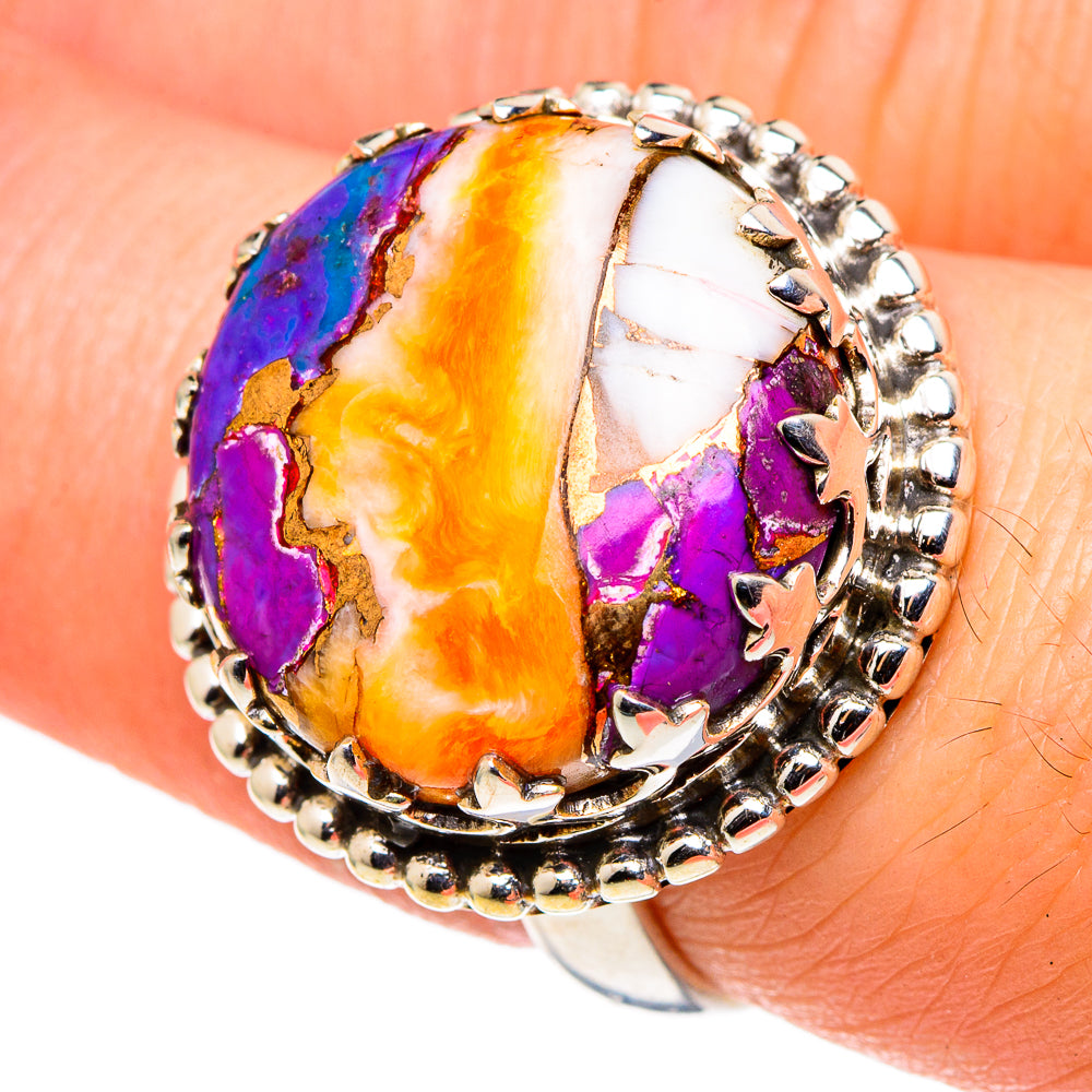 Spiny Oyster Turquoise Rings handcrafted by Ana Silver Co - RING96750