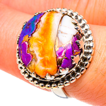 Spiny Oyster Turquoise Rings handcrafted by Ana Silver Co - RING96750