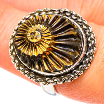 Pyrite Fossil Rings handcrafted by Ana Silver Co - RING96775