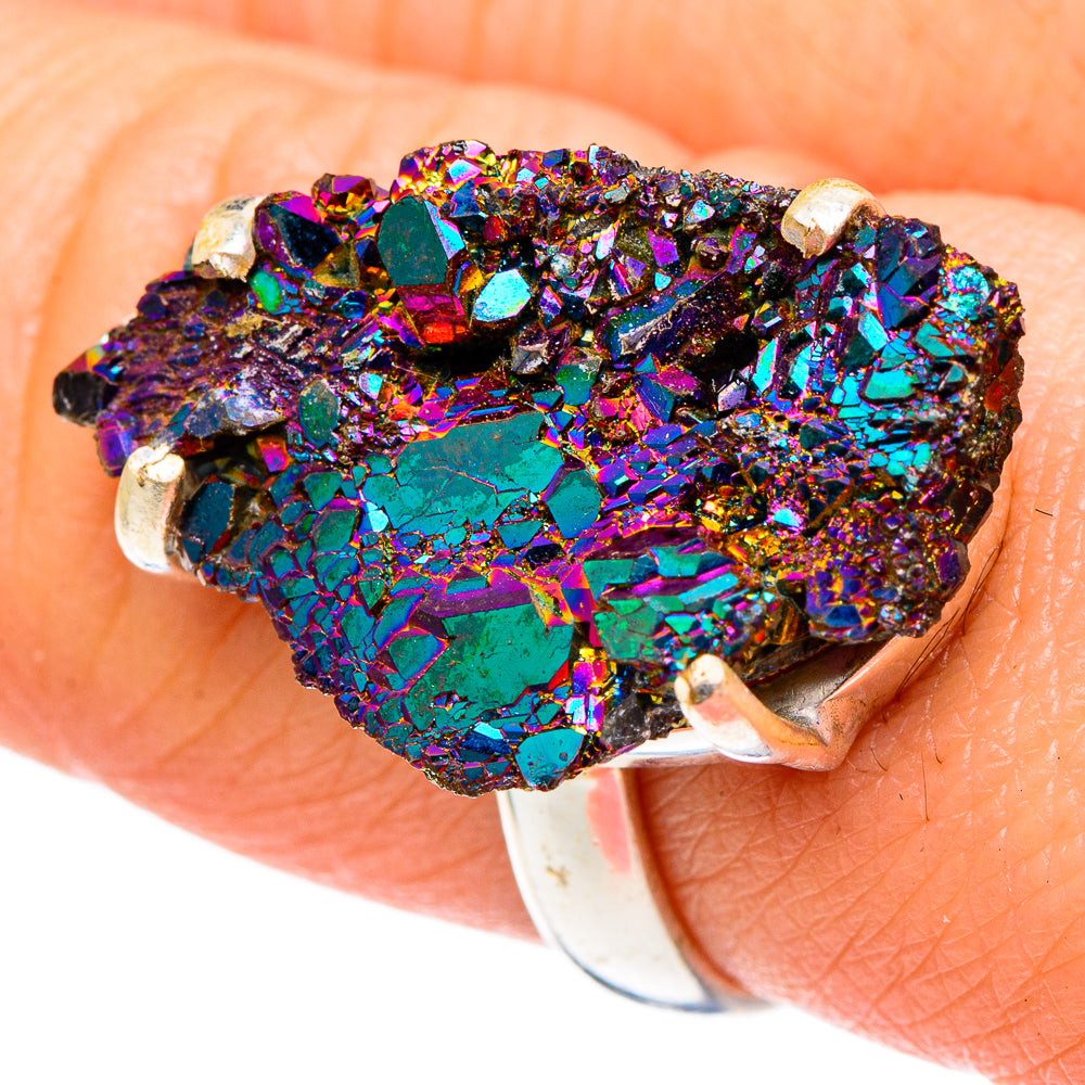 Titanium Druzy Rings handcrafted by Ana Silver Co - RING96778