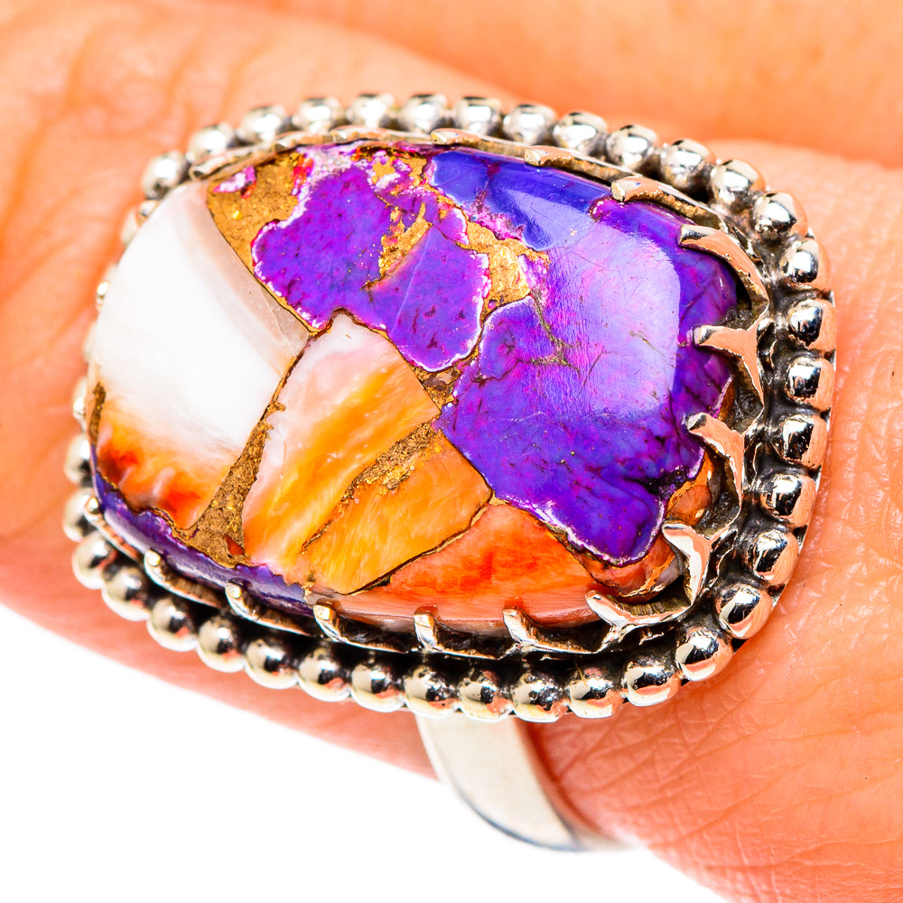 Spiny Oyster Turquoise Rings handcrafted by Ana Silver Co - RING96779