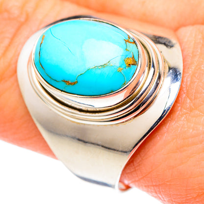 Blue Copper Composite Turquoise Rings handcrafted by Ana Silver Co - RING96782