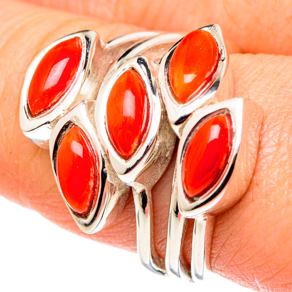 Mediterranean Red Coral Rings handcrafted by Ana Silver Co - RING96794