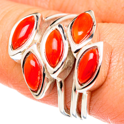 Mediterranean Red Coral Rings handcrafted by Ana Silver Co - RING96794