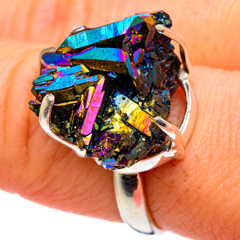 Titanium Sunshine Druzy Rings handcrafted by Ana Silver Co - RING96806