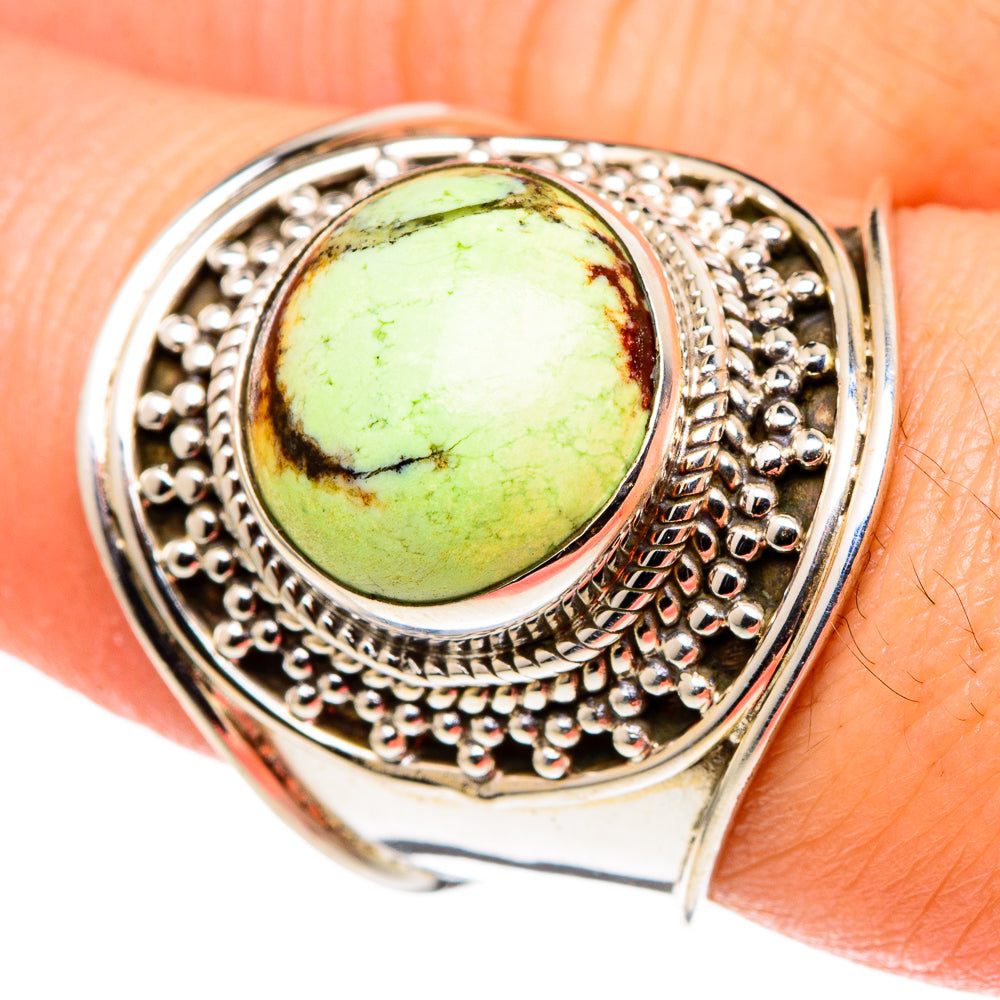 Lemon Chrysoprase Rings handcrafted by Ana Silver Co - RING96860