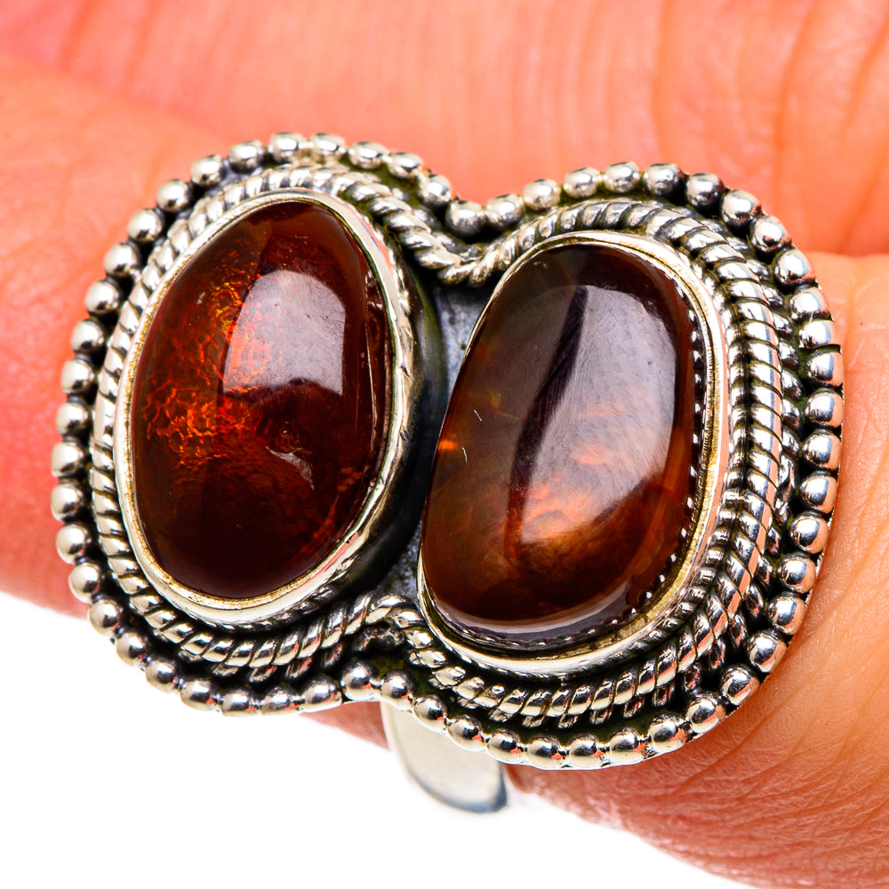 Mexican Fire Agate Rings handcrafted by Ana Silver Co - RING96871