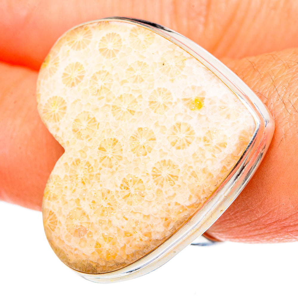 Fossil Coral Rings handcrafted by Ana Silver Co - RING96943