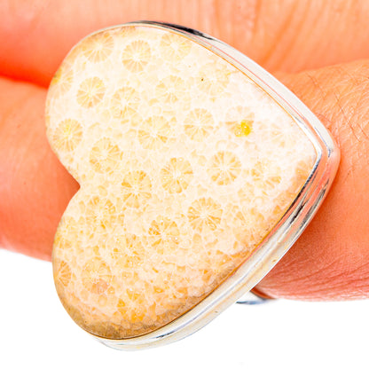 Fossil Coral Rings handcrafted by Ana Silver Co - RING96943