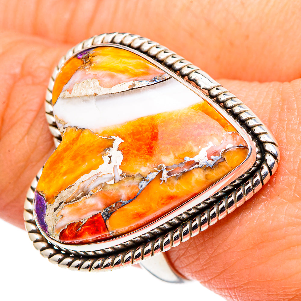 Spiny Oyster Turquoise Rings handcrafted by Ana Silver Co - RING96944