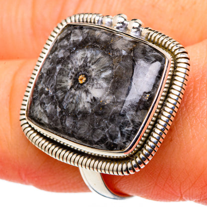 Moroccan Goniatite Fossil Rings handcrafted by Ana Silver Co - RING96955