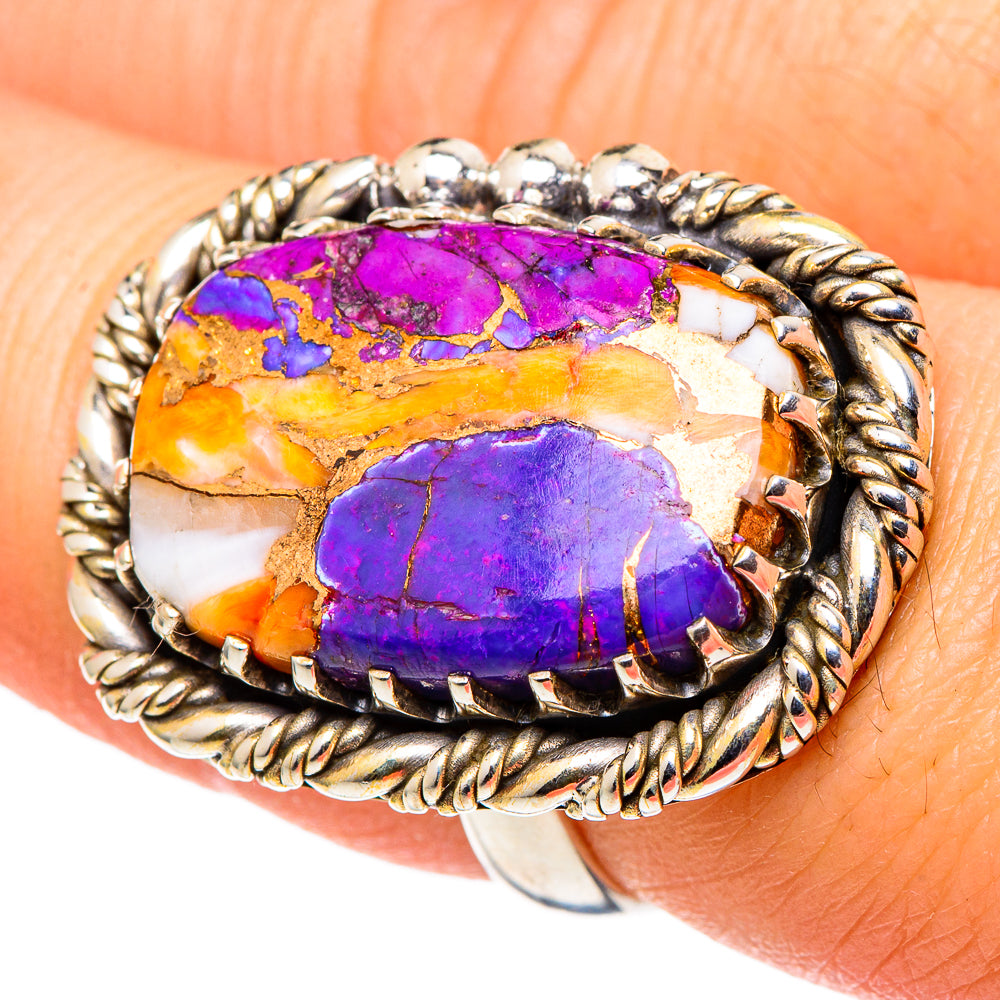 Spiny Oyster Turquoise Rings handcrafted by Ana Silver Co - RING96957