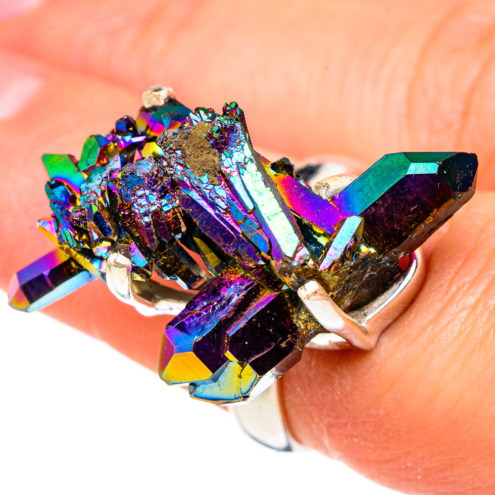 Titanium Sunshine Druzy Rings handcrafted by Ana Silver Co - RING96960