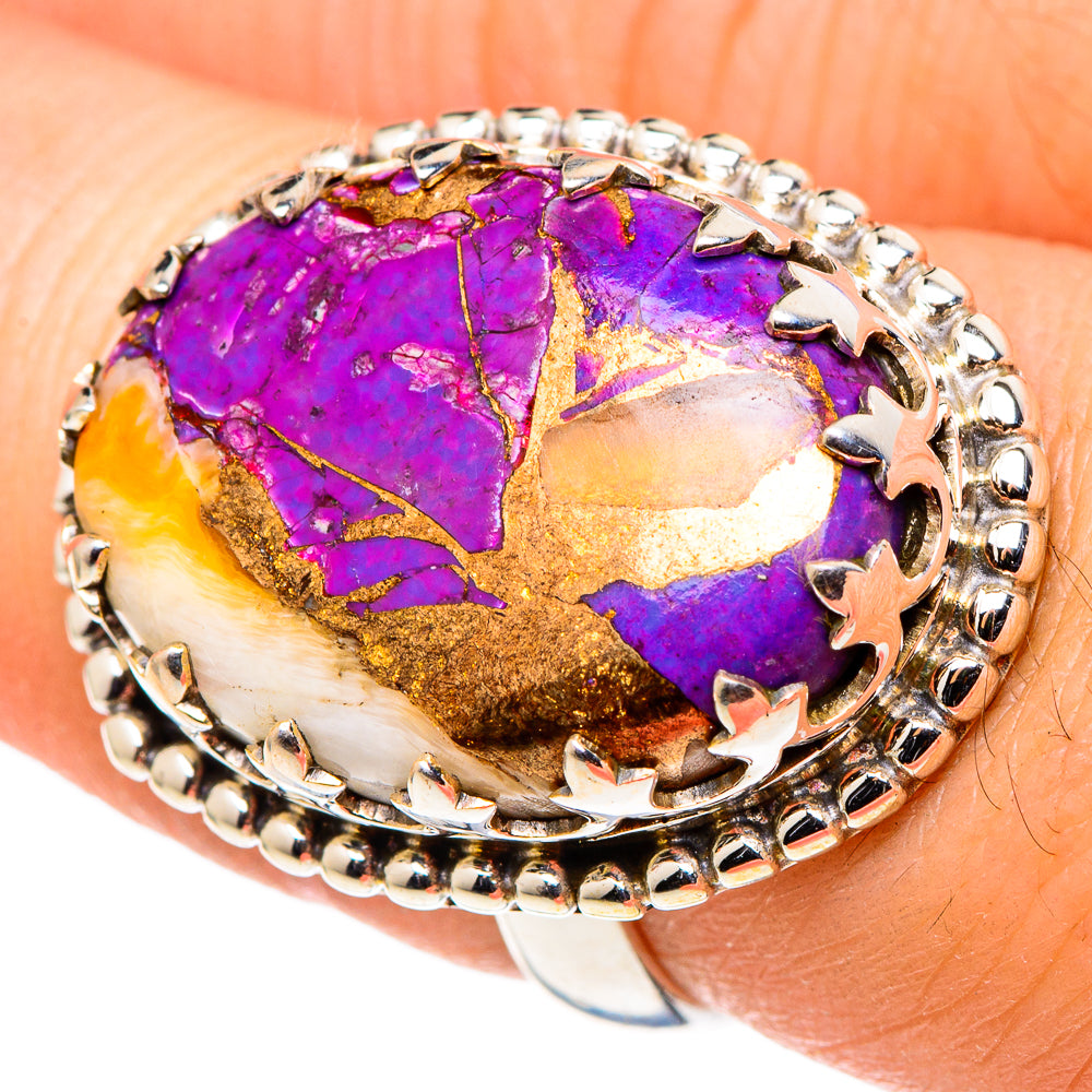 Spiny Oyster Turquoise Rings handcrafted by Ana Silver Co - RING96988