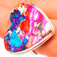 Kingman Pink Dahlia Turquoise Rings handcrafted by Ana Silver Co - RING96996