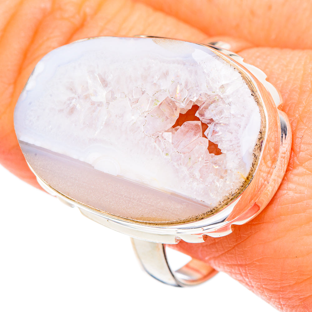 White Geode Slice Rings handcrafted by Ana Silver Co - RING97017