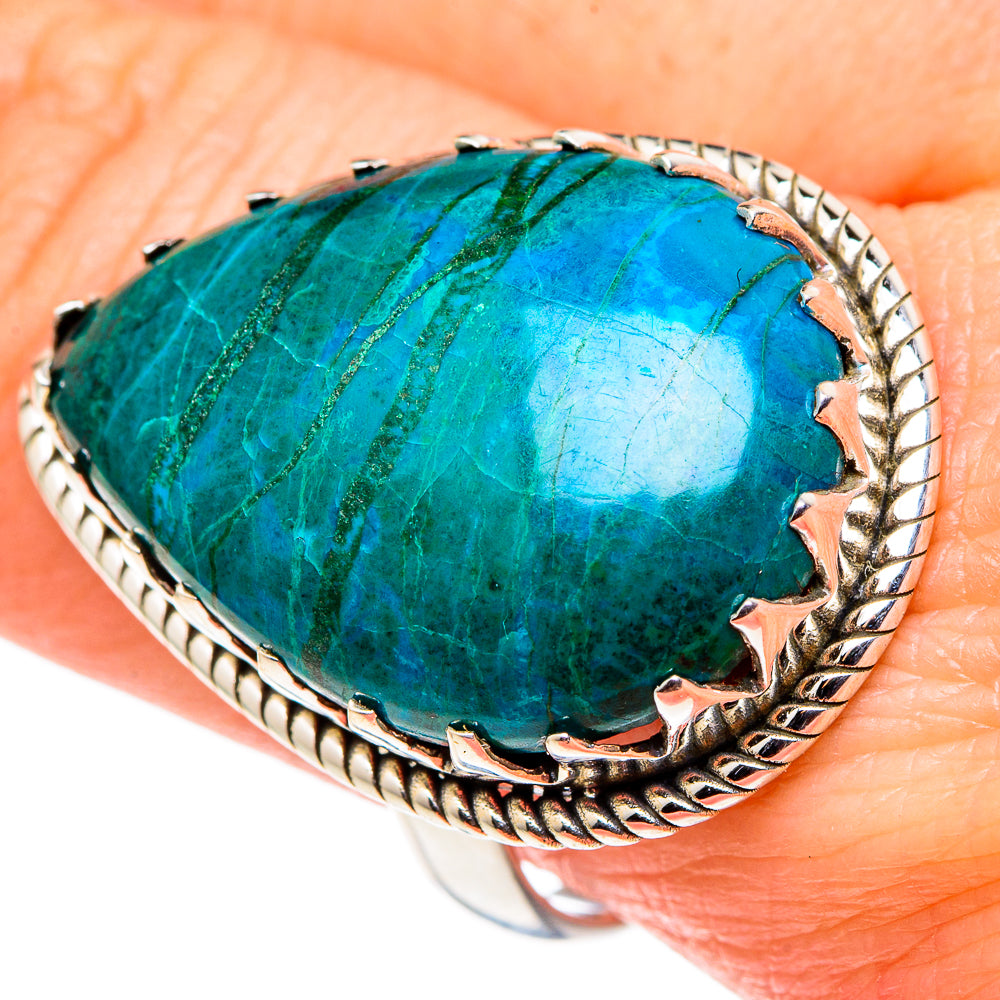 Chrysocolla Rings handcrafted by Ana Silver Co - RING97021