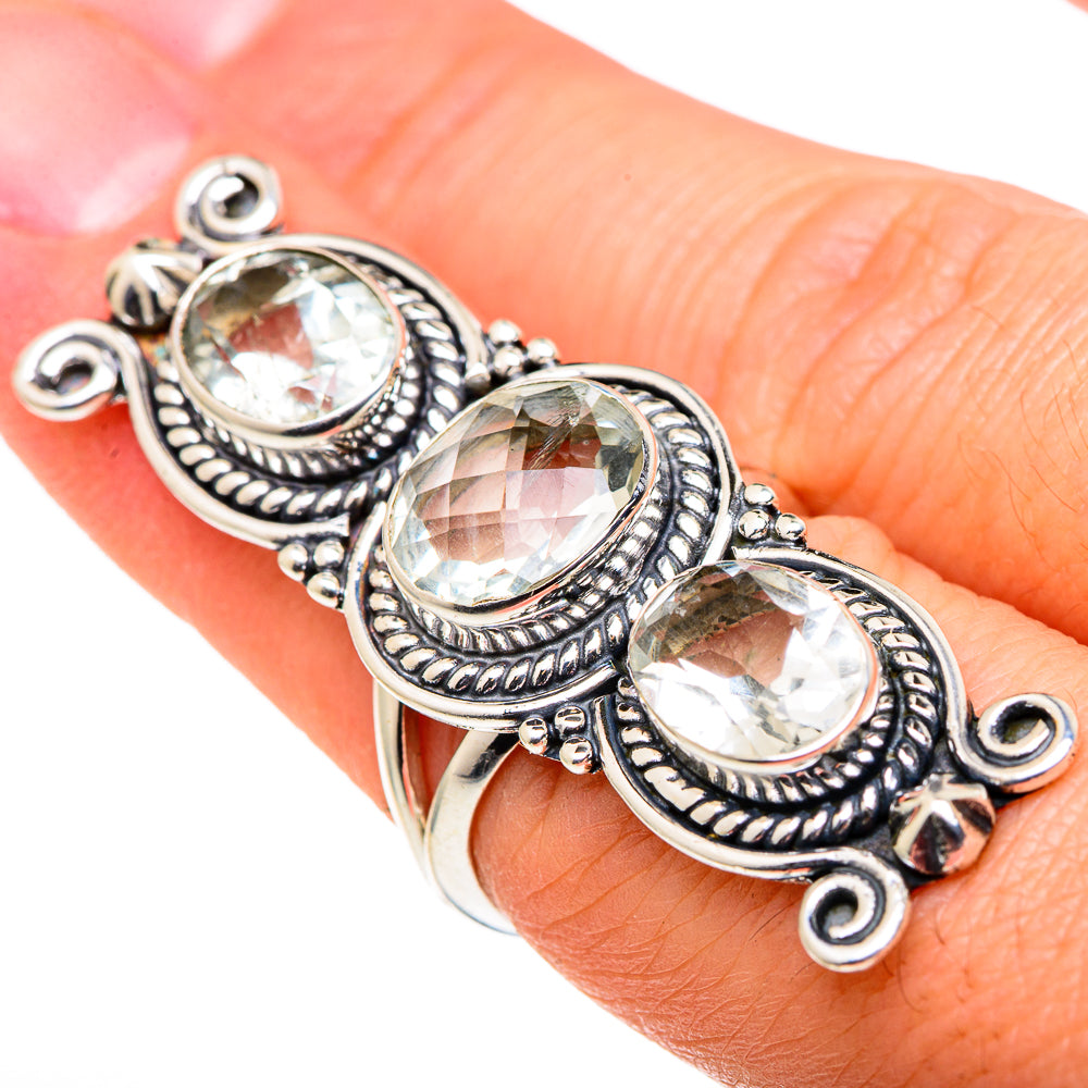 Green Amethyst Rings handcrafted by Ana Silver Co - RING97025