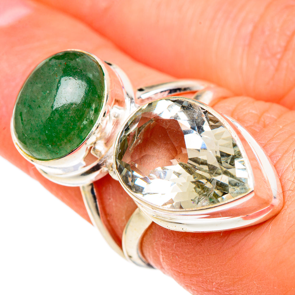 Green Amethyst Rings handcrafted by Ana Silver Co - RING97026