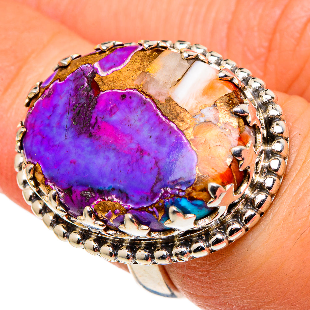 Spiny Oyster Turquoise Rings handcrafted by Ana Silver Co - RING97036
