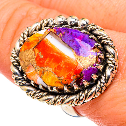 Spiny Oyster Turquoise Rings handcrafted by Ana Silver Co - RING97038