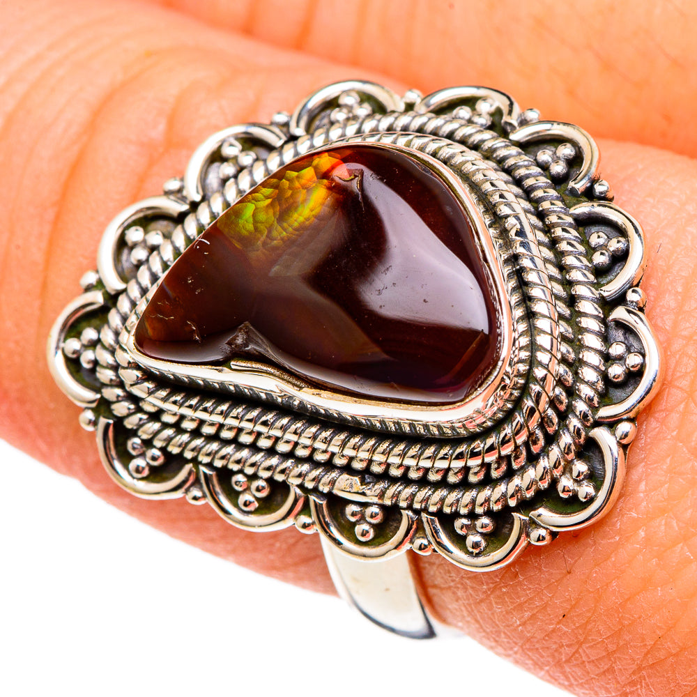 Mexican Fire Agate Rings handcrafted by Ana Silver Co - RING97163