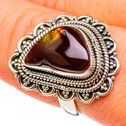 Mexican Fire Agate Rings handcrafted by Ana Silver Co - RING97163