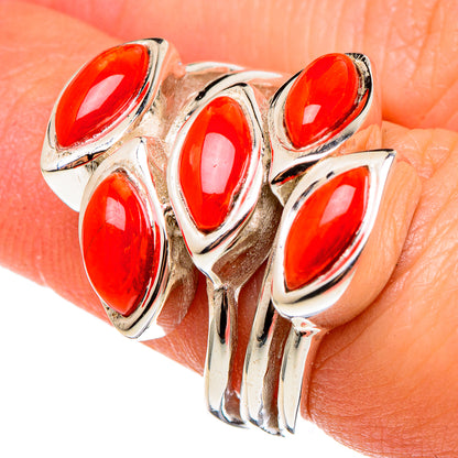 Mediterranean Red Coral Rings handcrafted by Ana Silver Co - RING97171