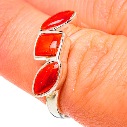 Mediterranean Red Coral Rings handcrafted by Ana Silver Co - RING97172