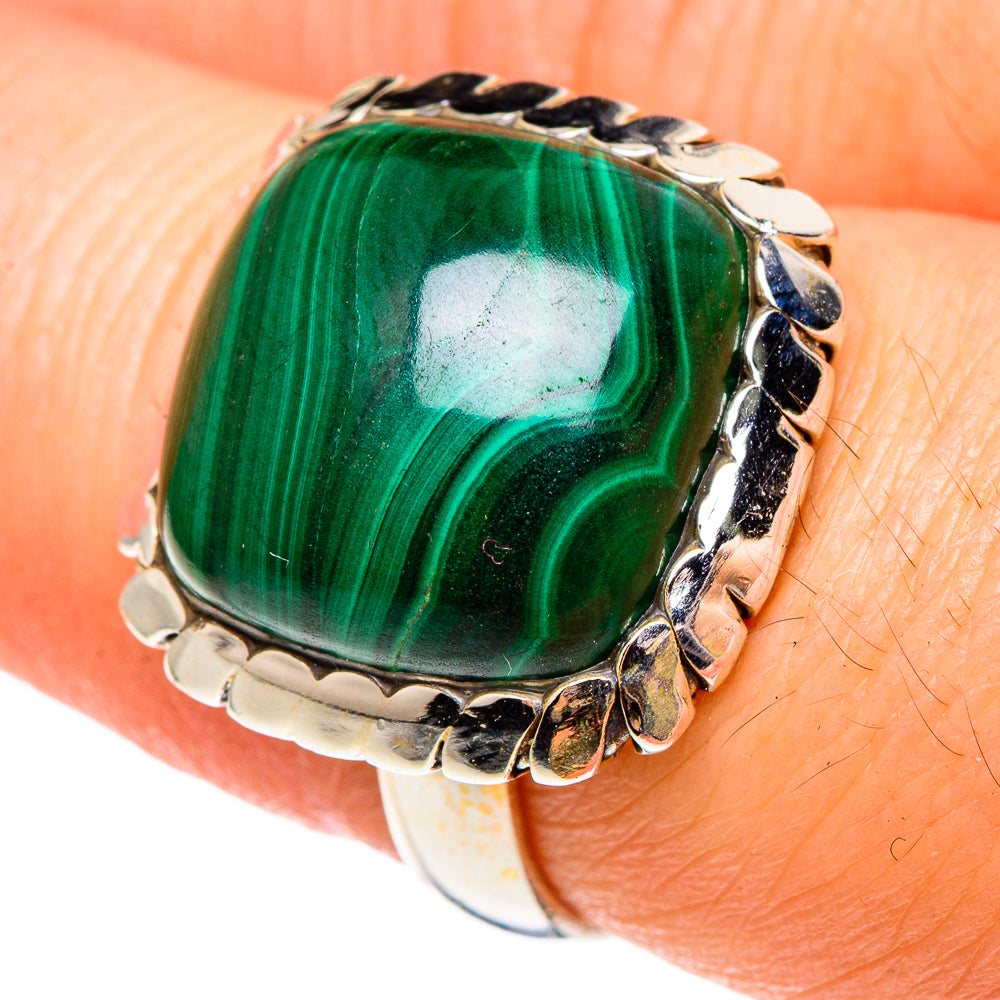 Malachite Rings handcrafted by Ana Silver Co - RING97193