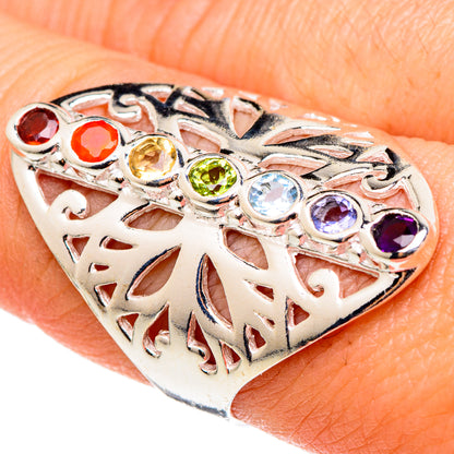Multi-stone Chakra Rings handcrafted by Ana Silver Co - RING97212