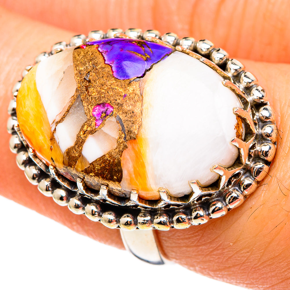 Spiny Oyster Turquoise Rings handcrafted by Ana Silver Co - RING97213
