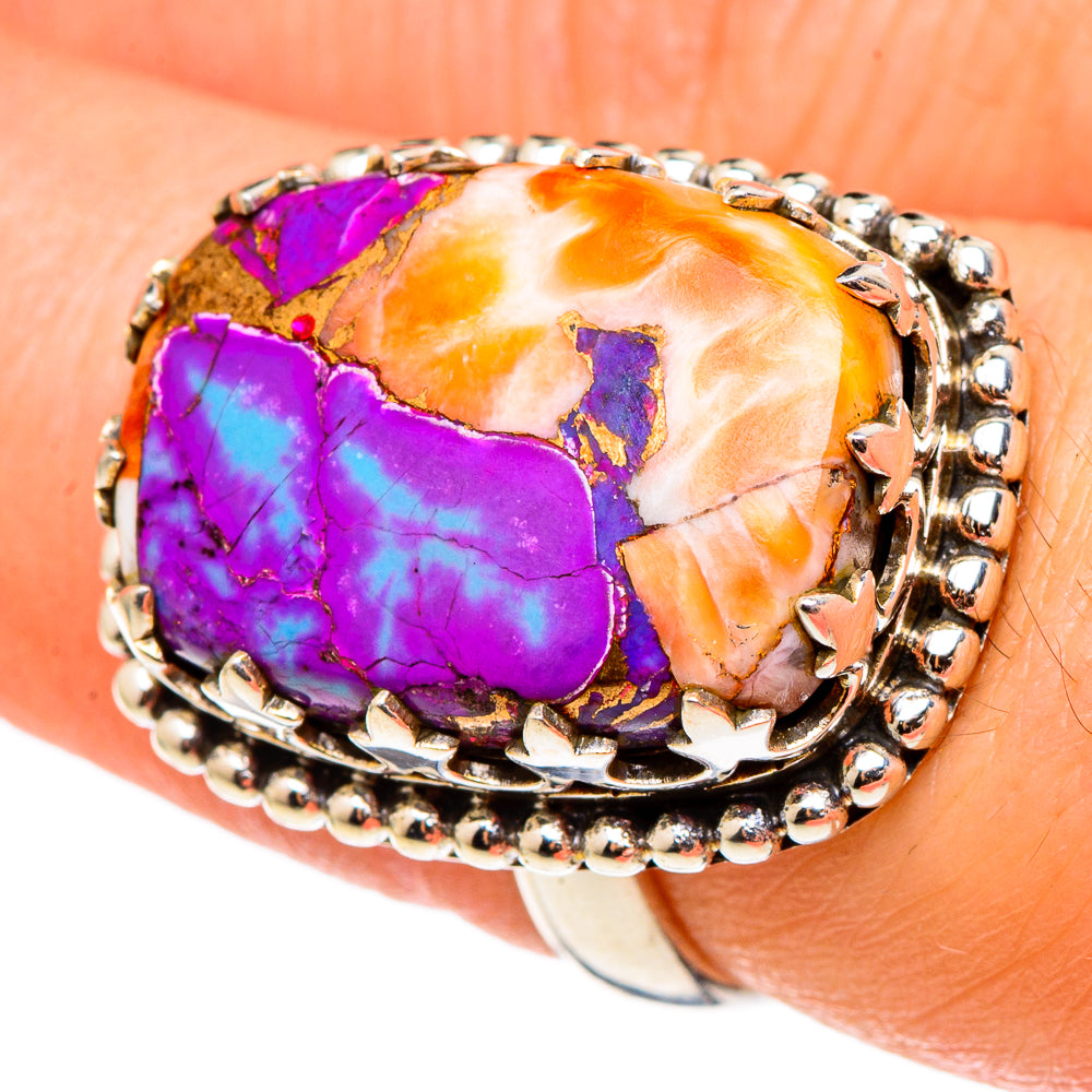 Spiny Oyster Turquoise Rings handcrafted by Ana Silver Co - RING97273