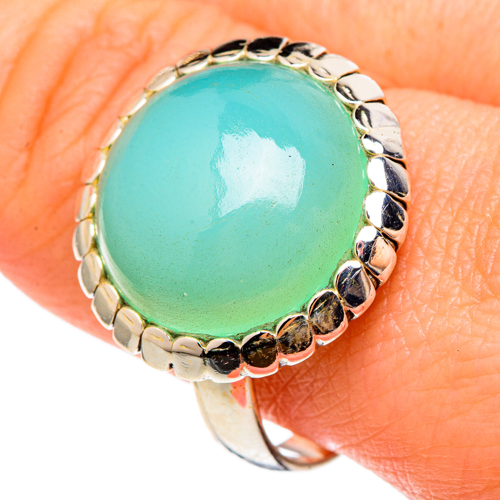 Aqua Chalcedony Rings handcrafted by Ana Silver Co - RING97278