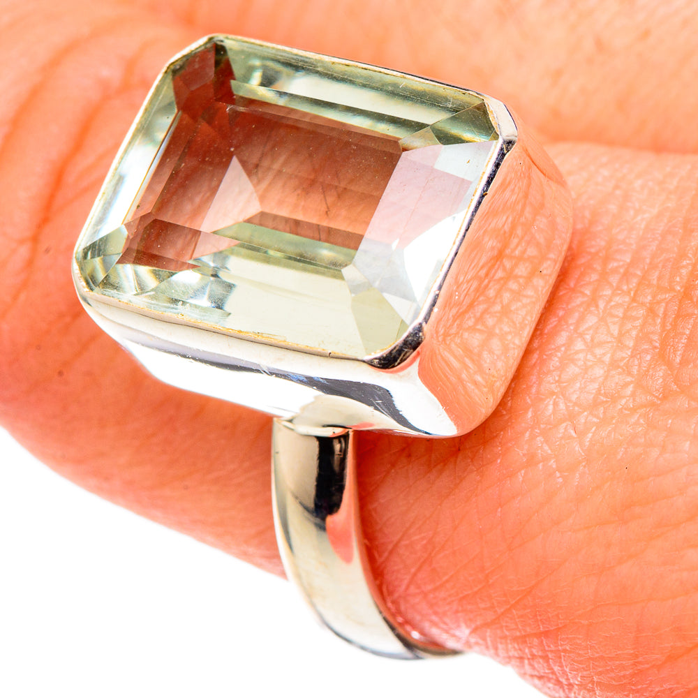 Green Amethyst Rings handcrafted by Ana Silver Co - RING97314