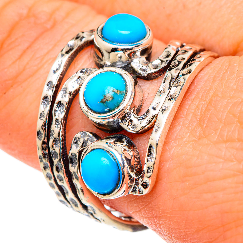 Blue Copper Composite Turquoise Rings handcrafted by Ana Silver Co - RING97344
