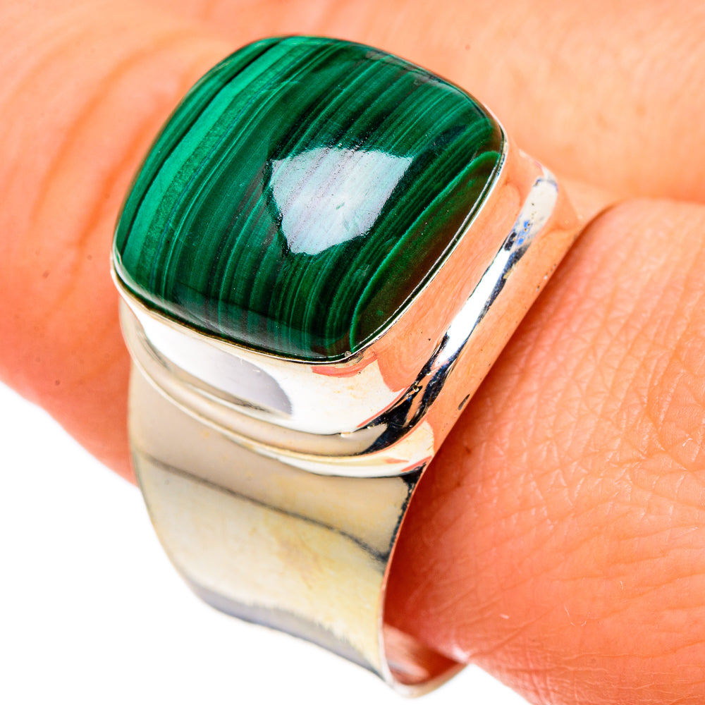 Malachite Rings handcrafted by Ana Silver Co - RING97348