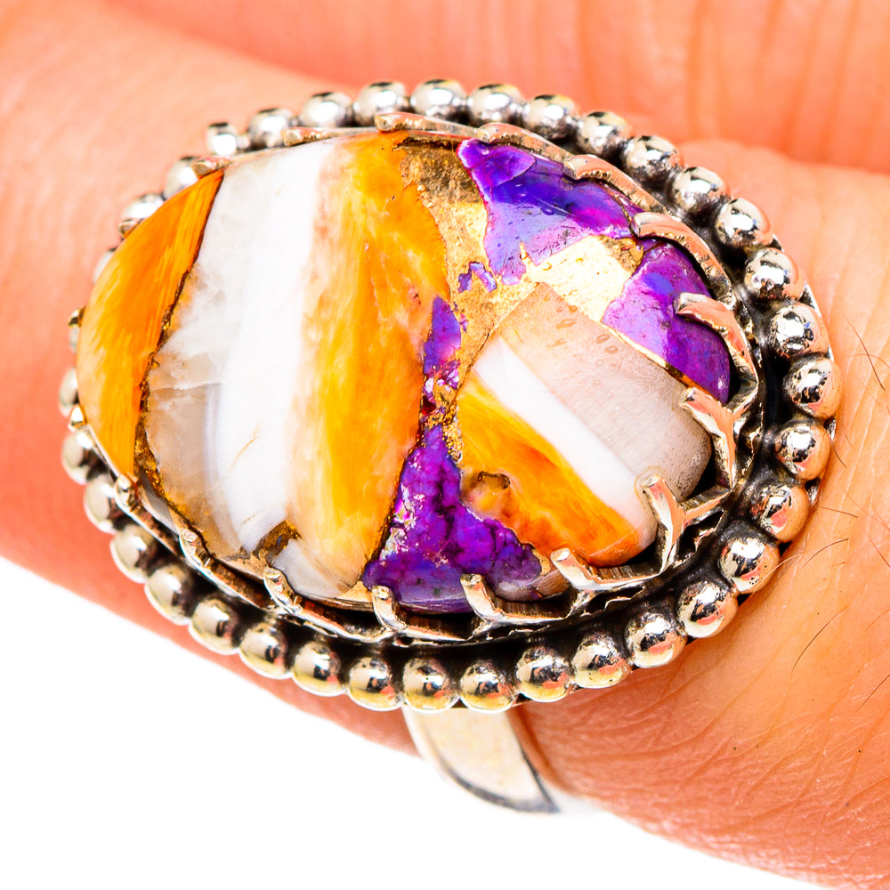 Spiny Oyster Turquoise Rings handcrafted by Ana Silver Co - RING97364