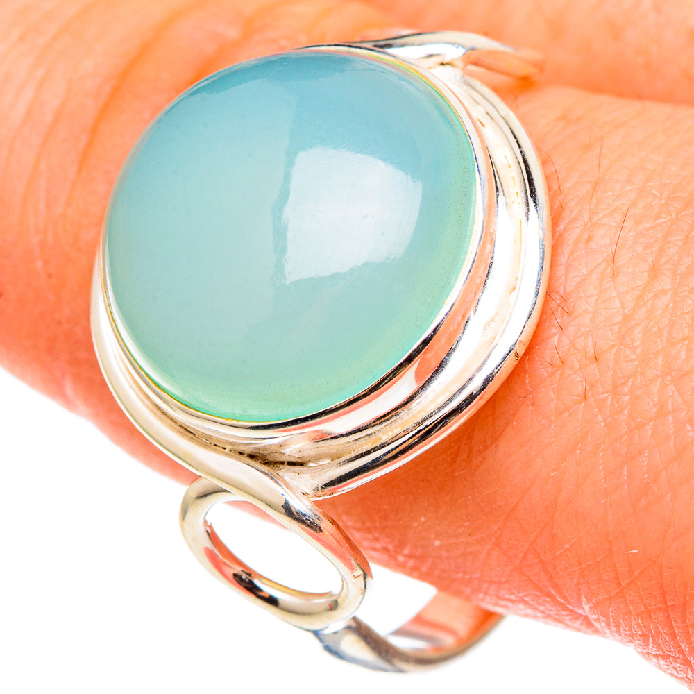 Aqua Chalcedony Rings handcrafted by Ana Silver Co - RING97260