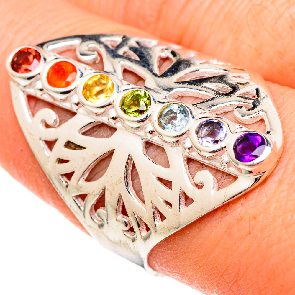 Multi-stone Chakra Rings handcrafted by Ana Silver Co - RING97281
