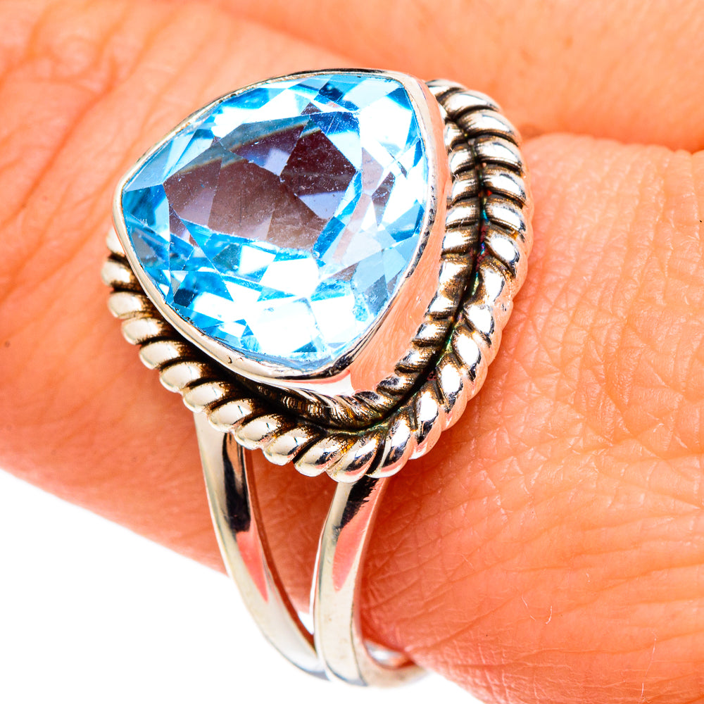 Blue Topaz Rings handcrafted by Ana Silver Co - RING97286