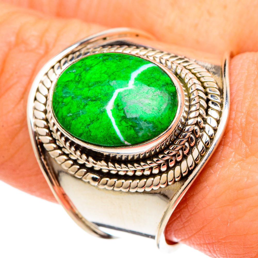 Gaspeite Rings handcrafted by Ana Silver Co - RING97291