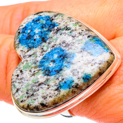 K2 Blue Azurite Rings handcrafted by Ana Silver Co - RING97330