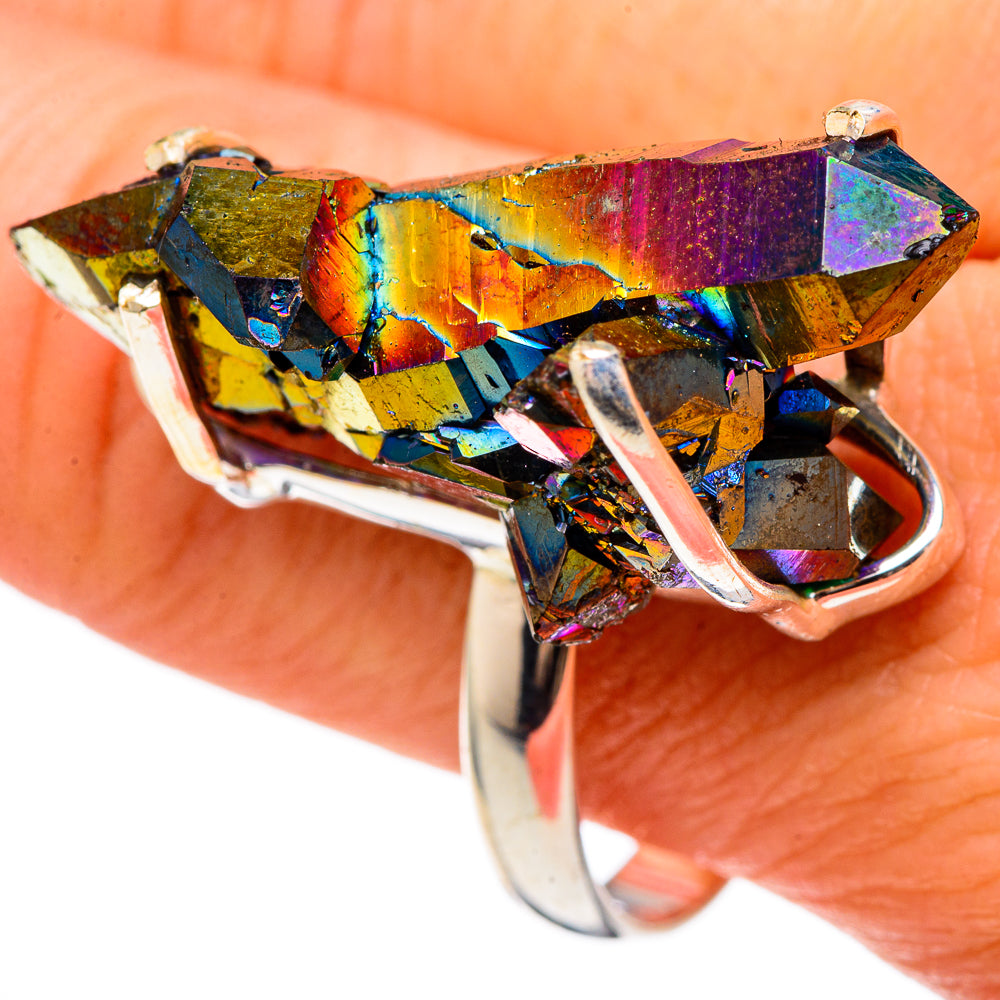 Titanium Sunshine Druzy Rings handcrafted by Ana Silver Co - RING97365