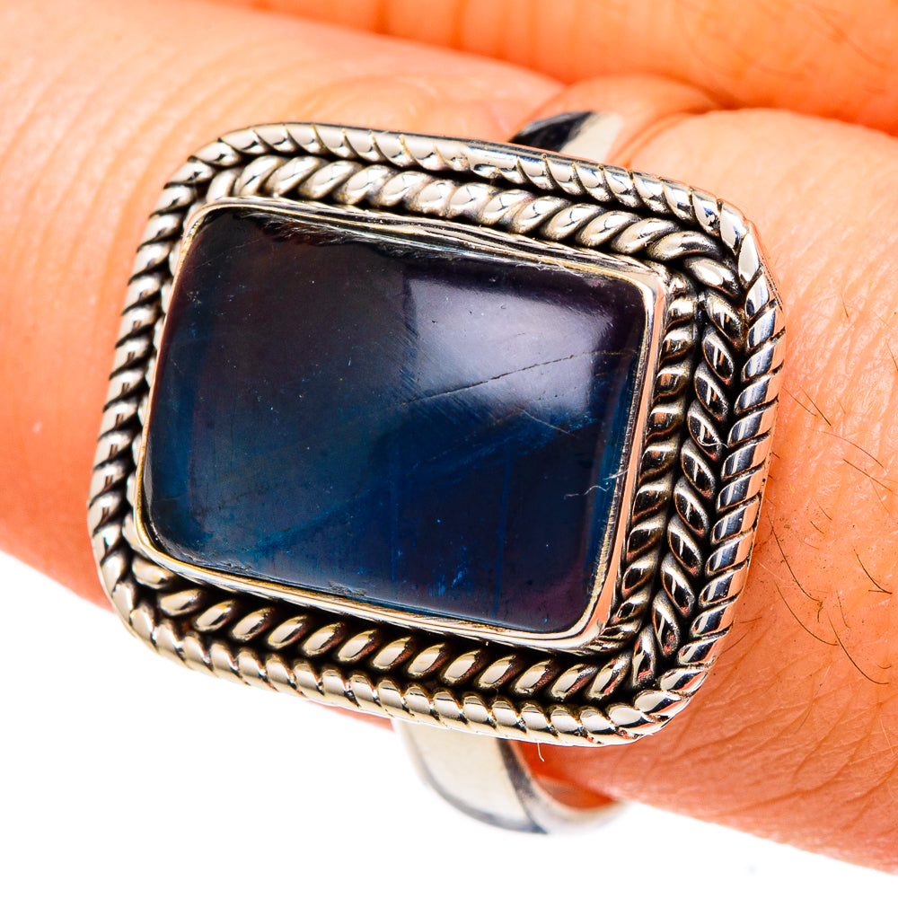 Blue Fluorite Rings handcrafted by Ana Silver Co - RING97370