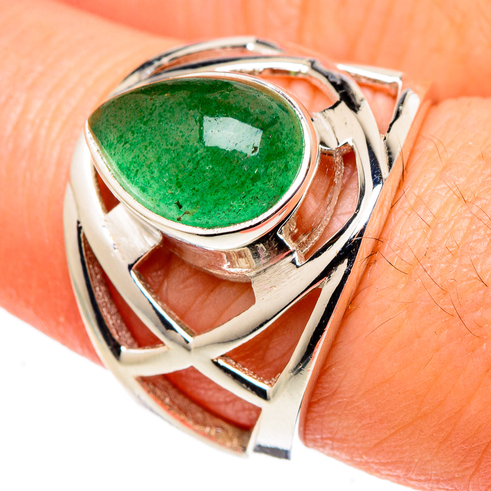 Green Aventurine Rings handcrafted by Ana Silver Co - RING97378